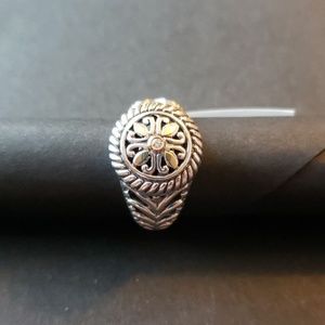 Sterling Silver, 18K YG inlay ring.